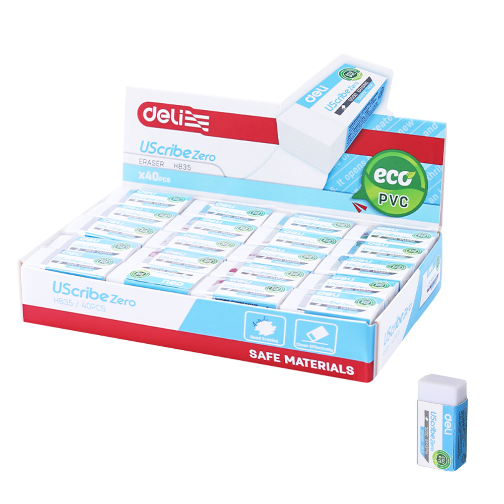 Ластик DELI "UScribe Zero", прямоугольный, белый (30х14х10 мм)
