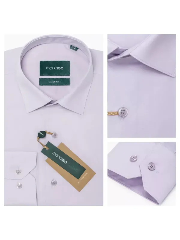 Рубашка классическая CLASSIC FIT с длинным рукавом, перламутровая