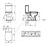 Чаша унитаза горизонтальный выпуск без сиденья белая Esedra Ideal Standard T283401.
