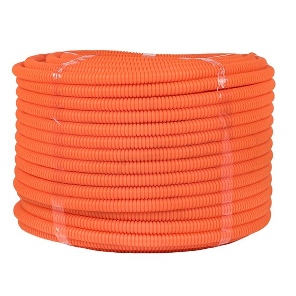Труба гофр. ПНД с протяжкой d16 мм (100 м) оранжевая EKF-Plast (100.00 шт.)