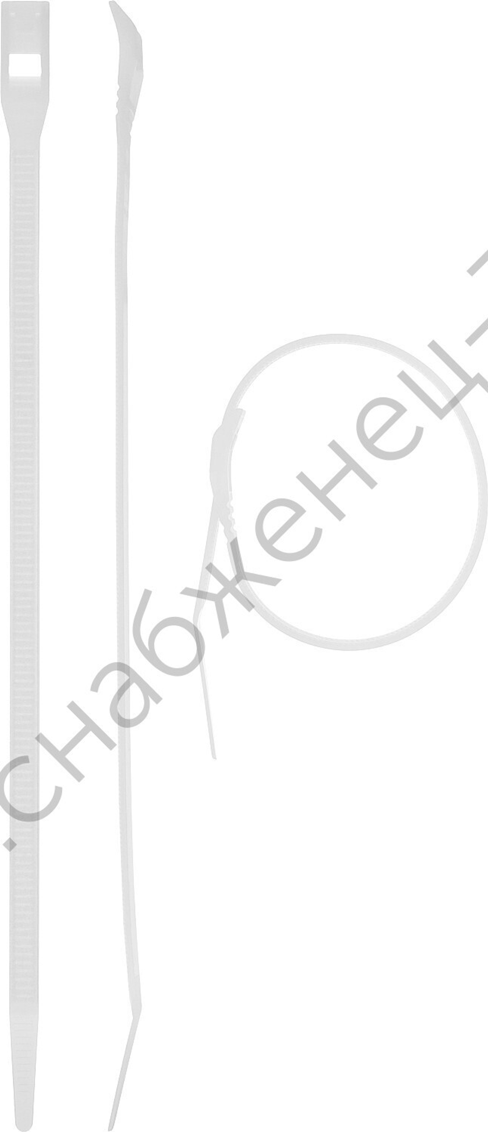 ЗУБР КОБРА 7.6 х 280 мм, нейлон РА66, кабельные стяжки с плоским замком белые, 10 шт, Профессионал (30930-76-280)