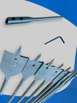 Набор перьевых сверл по дереву 10 шт с удлинителем