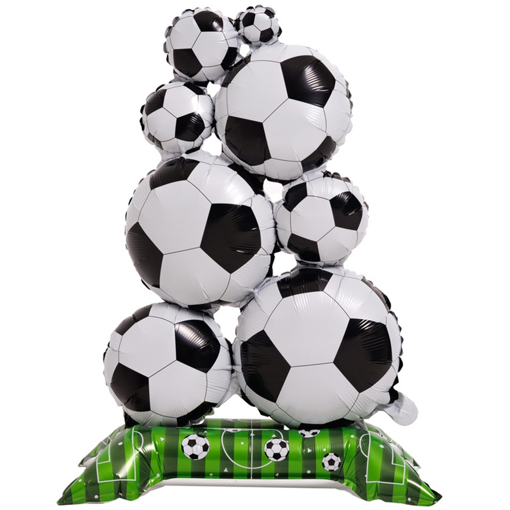 Шар Фольгированный Мячи футбольные (Белый)