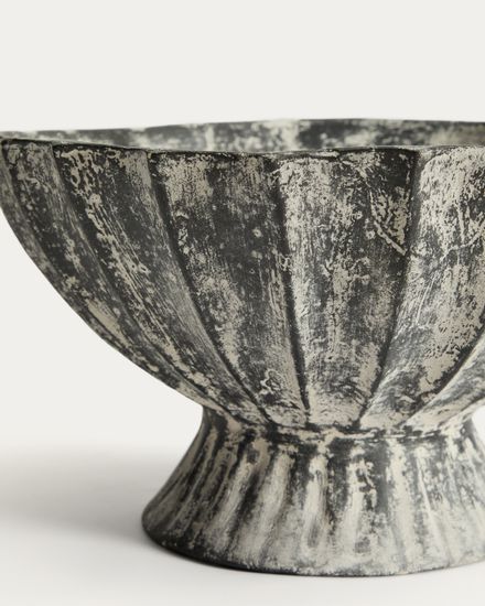 Ваза Valura из папье-маше серая Ø 33 см