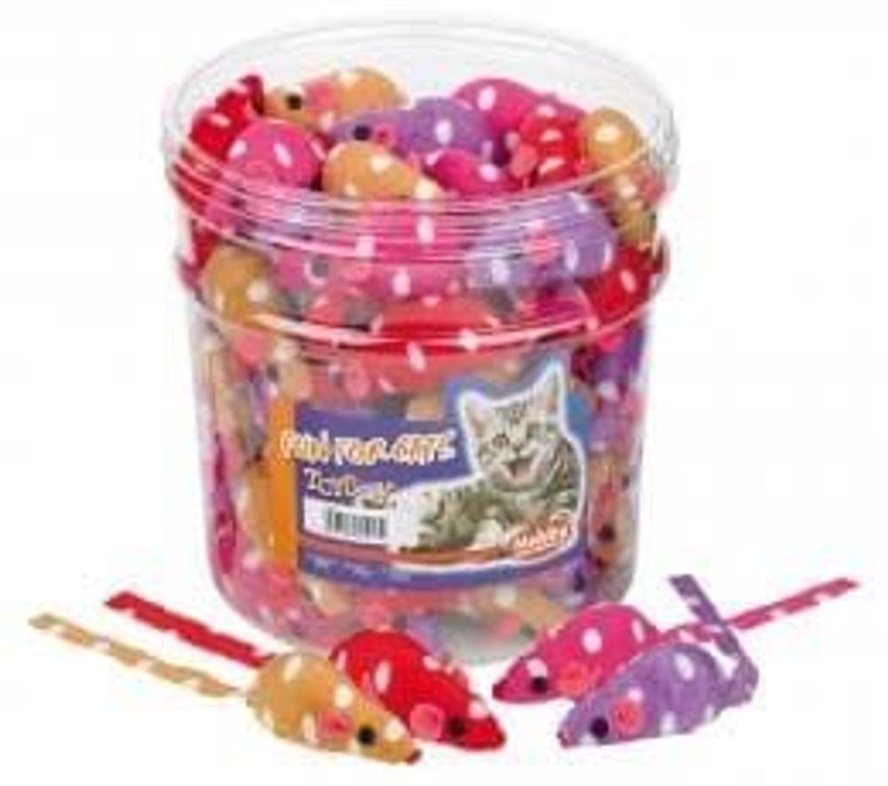 Игрушка д/кошек МЫШКА ГОРОШЕК 7см дисплей  Nobby