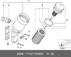 BMW E30 Прокладка блока фильтра масляного  M40 VICTOR REINZ/ ELRING