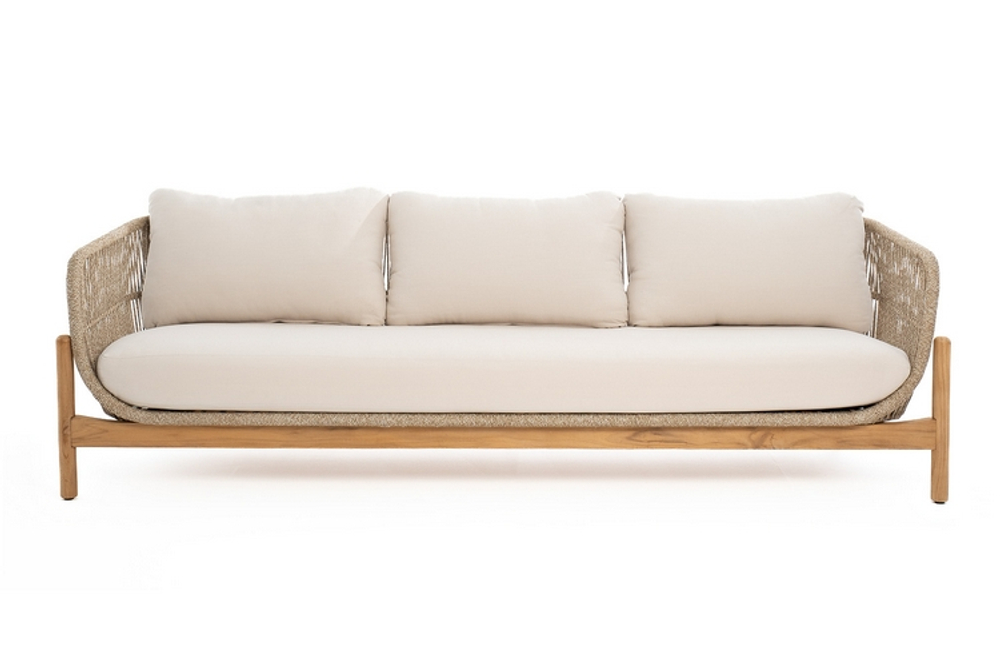 Диван из тика Joygarden ТАЛАРА 3-х местный, Natural Teak, бежевый
