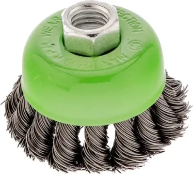 Щетка для УШМ чашечная, Д65 мм,М14,проволока 0,5 мм, сталь,крученая