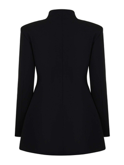 Жакет длинный с воротником стойкой