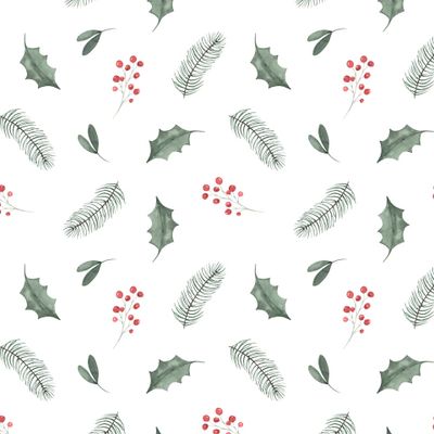 Рождественский узор с веточками