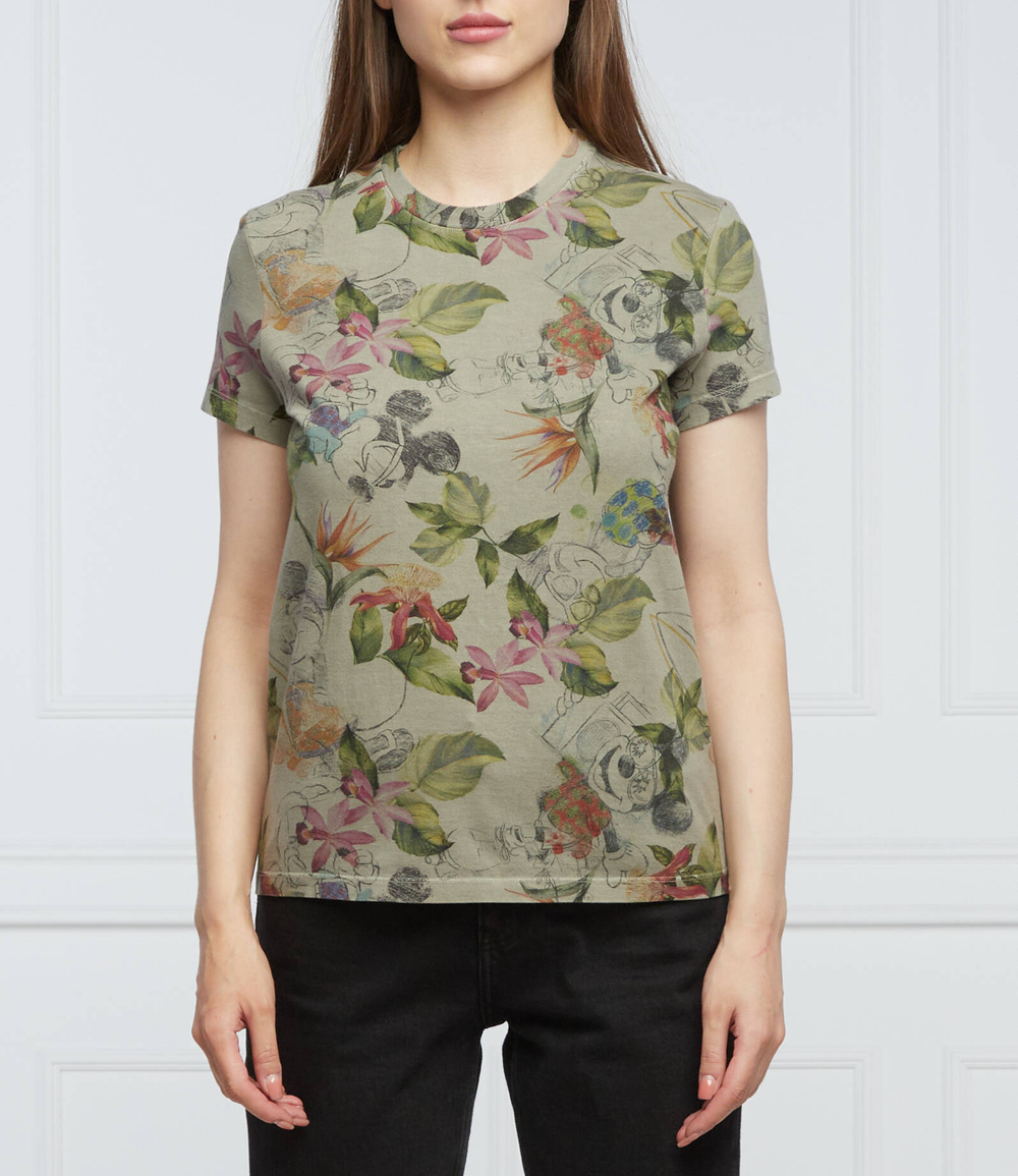 футболка mickey Desigual - оливковый(22SWTKBB)