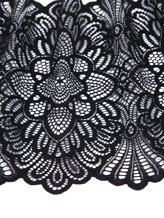 03-202 Кружево эластичное 19 см, черный 170