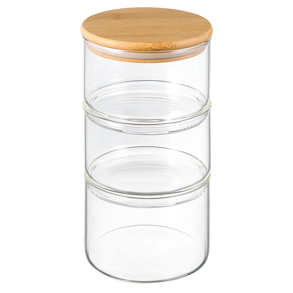 Набор из 3 банок для хранения Eco Store с крышками из бамбука