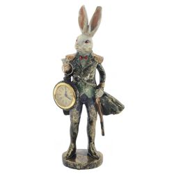 GAEM Фигурка декоративная "Кролик" с часами (LR44x1), L13,5 W11 H30,5 см
