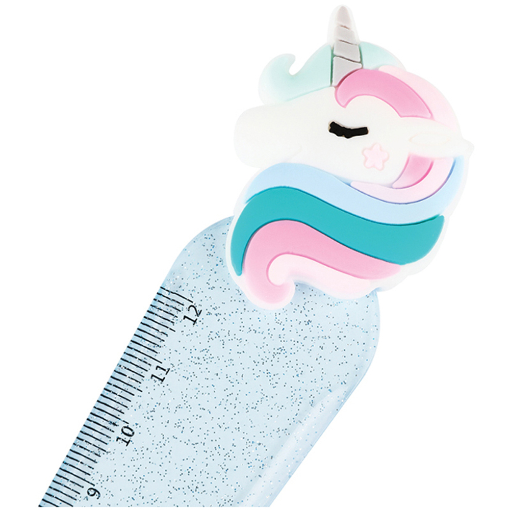 Линейка с топпером 12см MESHU "Unicorn", пластиковая