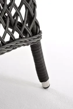 "Эспрессо" плетеный круглый стол, диаметр 118 см, цвет графит