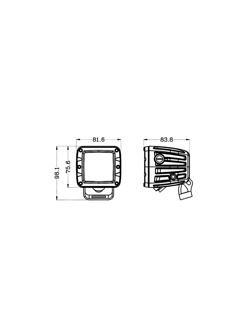 Светодиодные фары дальнего света AURORA 76x76 мм 30W LED