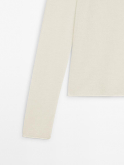 Massimo Dutti Кашемировый свитер с высоким воротником - Limited Edition, натуральный, кремовый