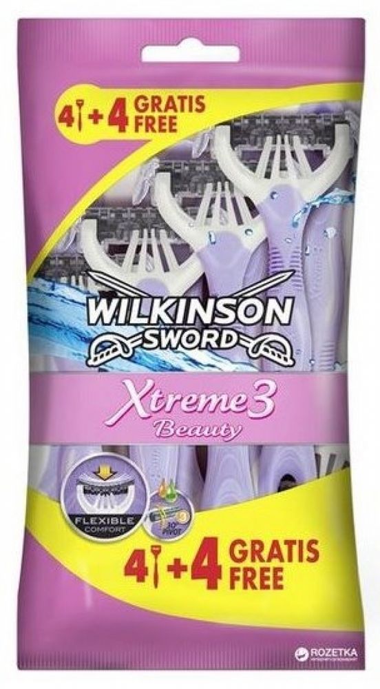 Wilkinson Sword одноразовые станки женские Xtreme-3 Beauty 4+4 шт