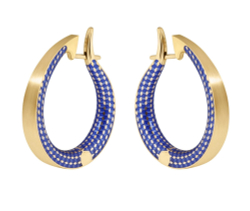 Серьги Конго с синей Эмалью, E0177-30/14