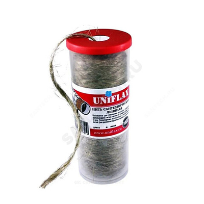 Нить льняная сантехническая для уплотнения резьбы банка 110м UNIFLAX