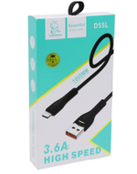 Кабель USB - Lightning DENMEN D55L 2.4A (черный) 1м