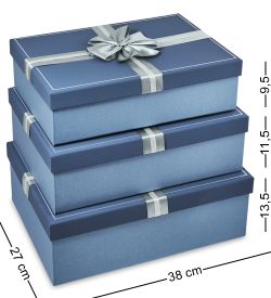 WF-179-B Набор коробок из 3 шт, синий/голубой
