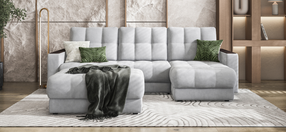 Босс пуф Велюр Монолит сталь