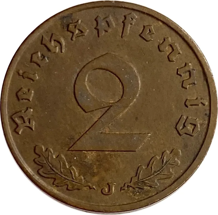 2 рейхспфеннига 1938 Германия (Третий рейх) "J"