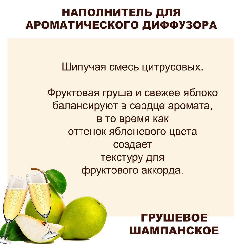 ГРУШЕВОЕ ШАМПАНСКОЕ - Наполнитель для ароматического диффузора