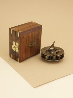 Nautical Морской компас в деревянном футляре