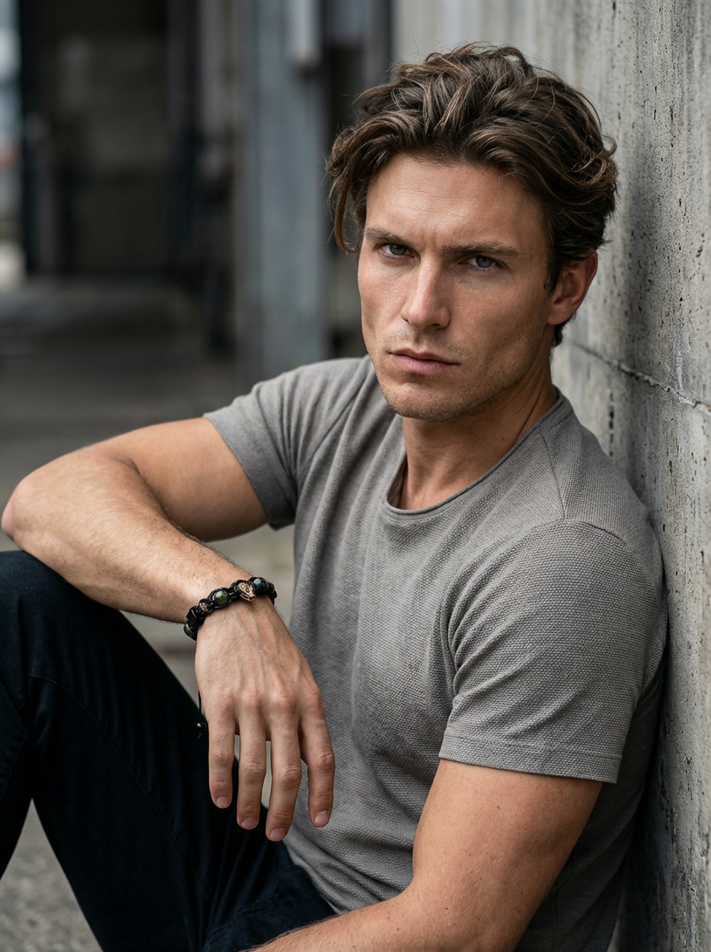 Мужской браслет на руку Змея. Авантюрин и Змеевик