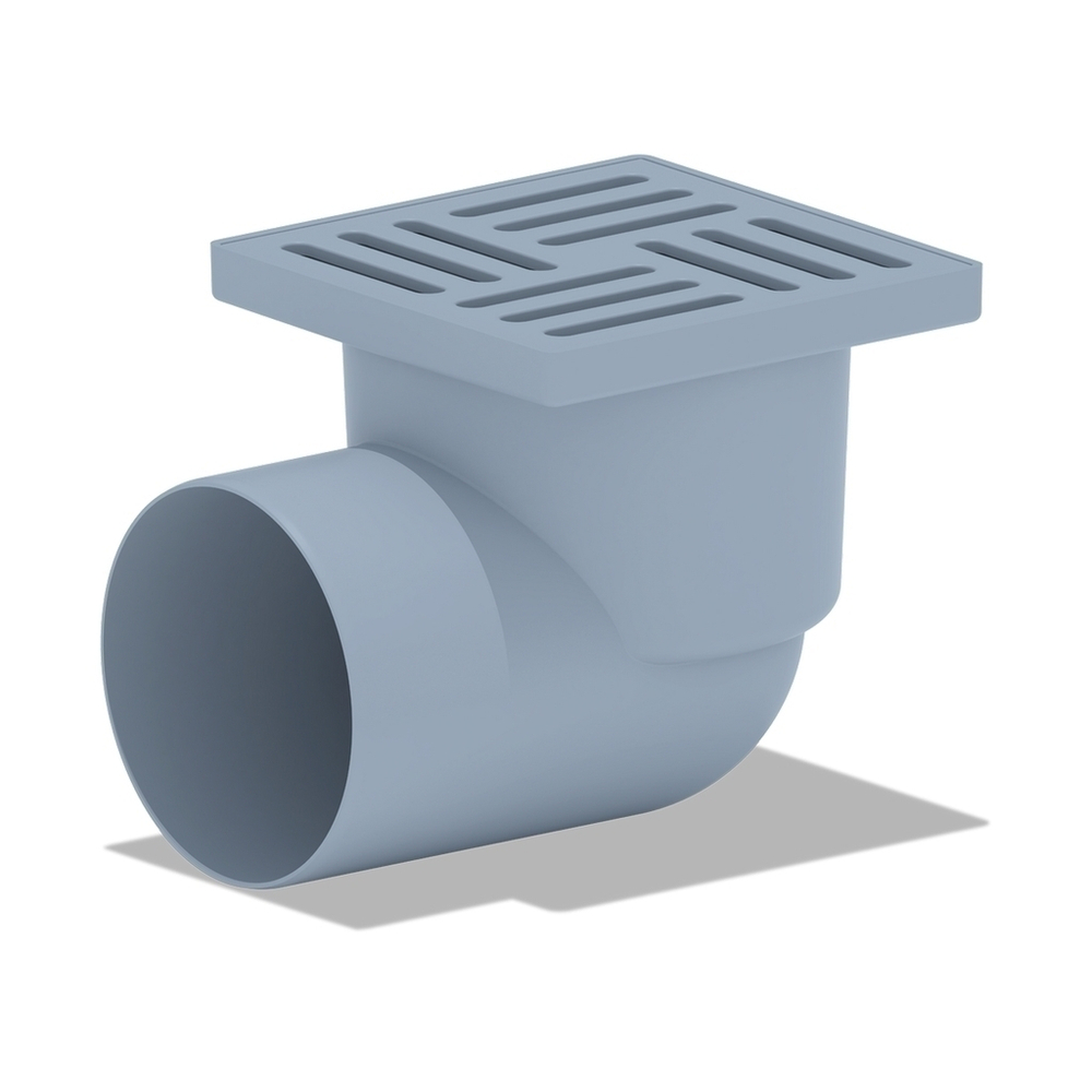 110 трап с горизон. спуском, н/рег решетка 150х150 пласт.  АНИ пласт ТА1110