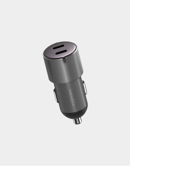 Автомобильное зарядное устройство Energea AluDrive D60, USB-C + USB-С 66W, Темно-серый | Gunmetal