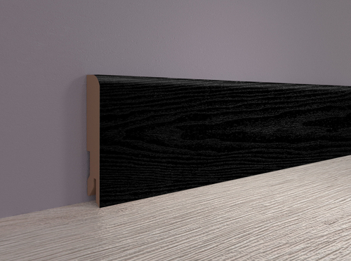 Плинтус МДФ ламинированный Лука Пл 80 МДФ.2400.24033 черное дерево 16x80х2400 мм