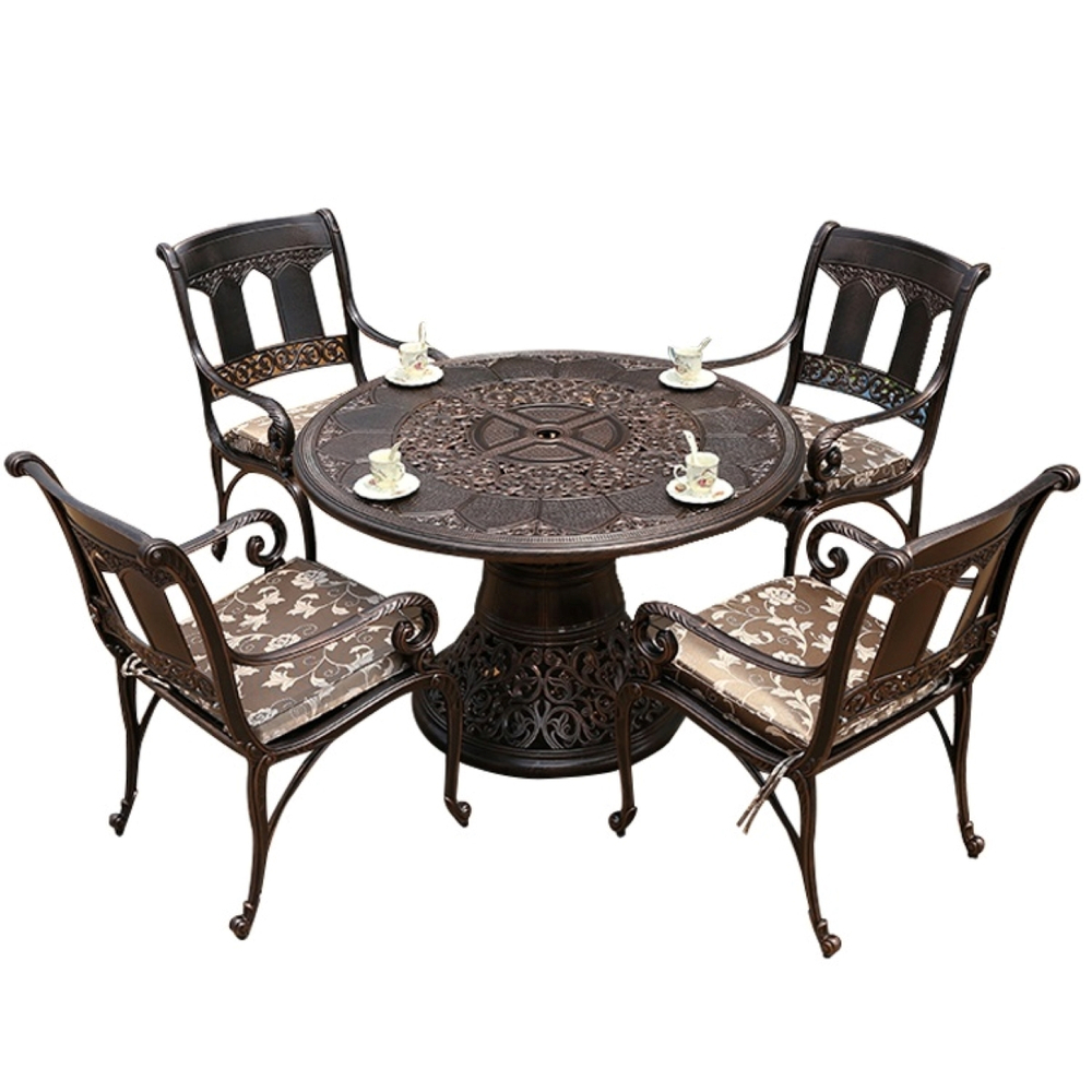 Стол из литого алюминия САНДАЛОВОЕ ДЕРЕВО «SANDALWOOD» 110х210