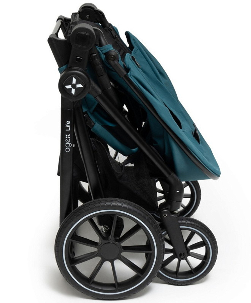Коляска Agex Life 3 в 1 с автокреслом i-Safe S Black ALG528 Green (Зеленый)