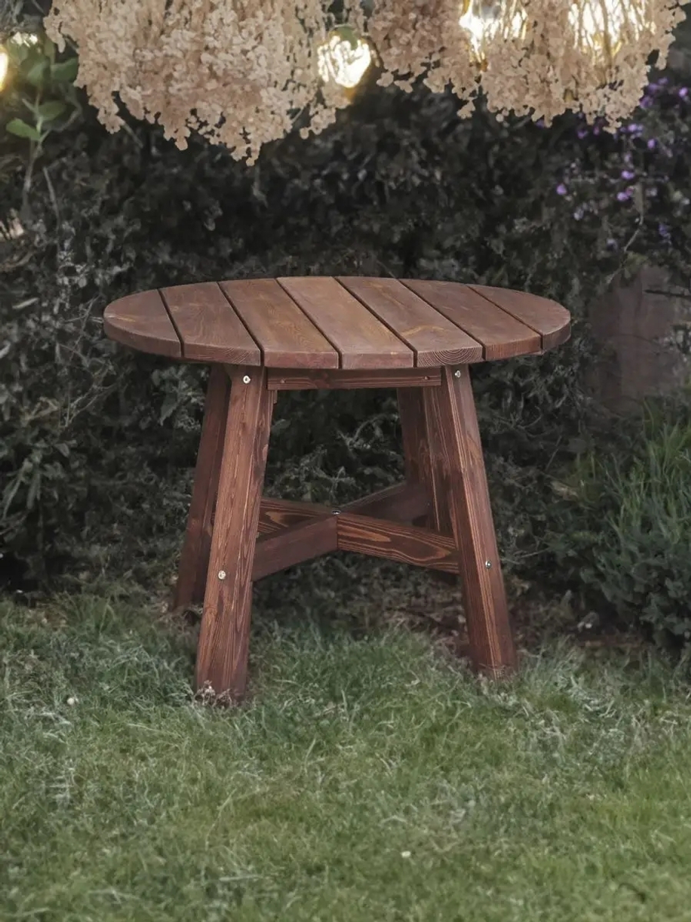 Стол круглый деревянный садовый Ойвинд, венге