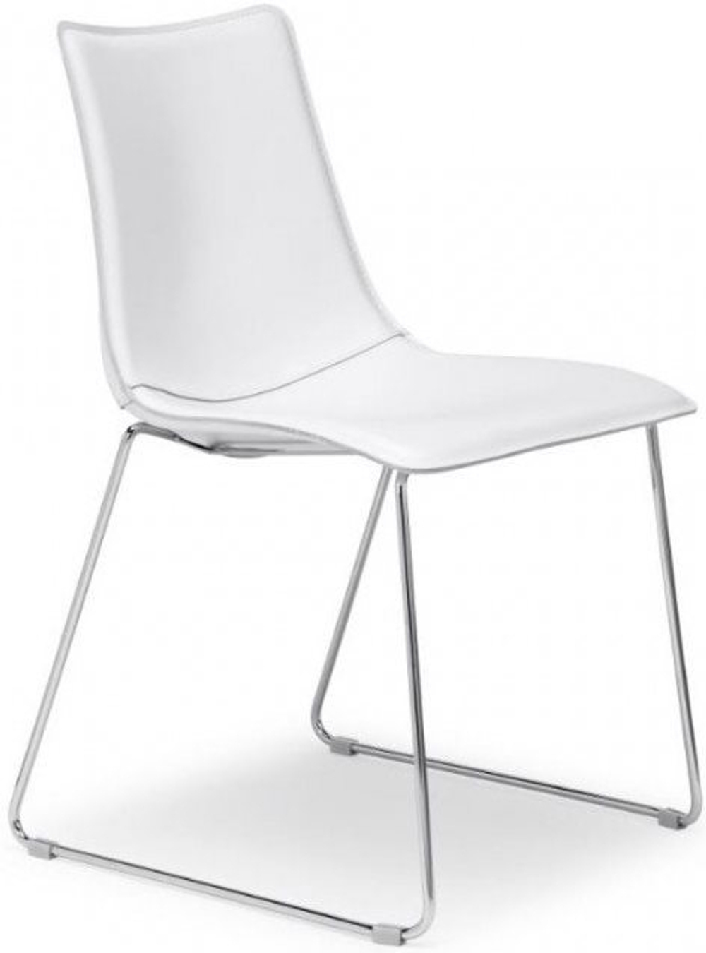 Стул на полозьях с обивкой Scab Design Zebra Pop, хром, белый