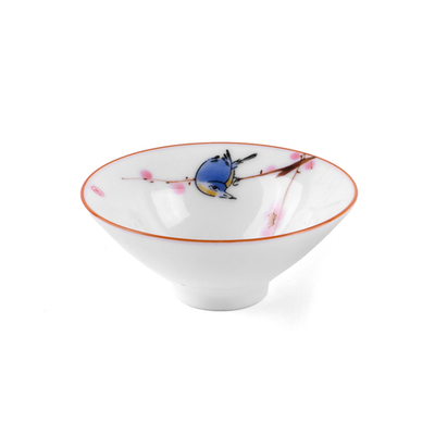 312108.1  Пиала ТАНСКИЙ КОНУС "Птичка" РУЧНАЯ РОСПИСЬ Конус, 50мл, фарфор