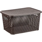 Ящик РОТАНГ с крышкой 23л 450х265мм коричневый ротанг (комплект 4 шт)