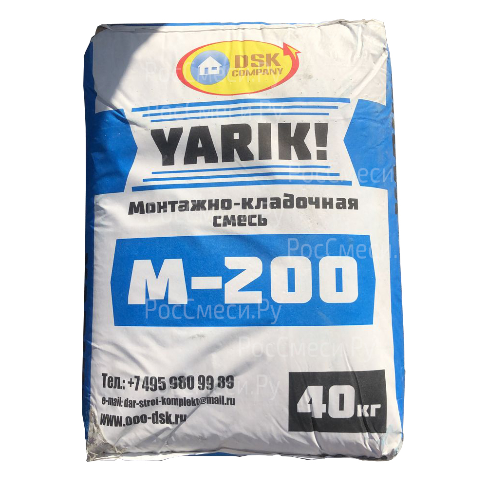 Монтажно-кладочная смесь М-200 Ярик 40кг