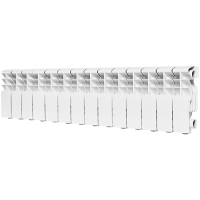 Радиатор алюминиевый ROMMER Plus 200 - 14 секций (подключение боковое, цвет белый)