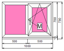 Пластиковое окно 700 х 1000 ТермА Эко