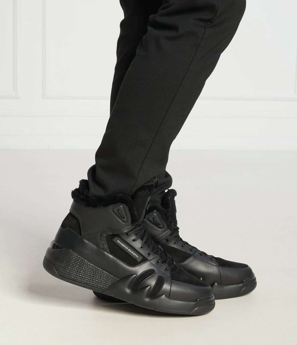 Кожаные кроссовки Giuseppe Zanotti - черный(RU20069)