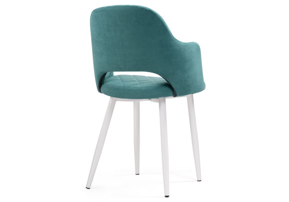 Стул на металлокаркасе Гутрид ромбы спереди бирюзовый / белый