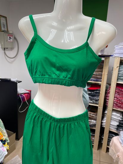 Пижама женская брюками с топом 100% хлопок Ивановский трикотаж