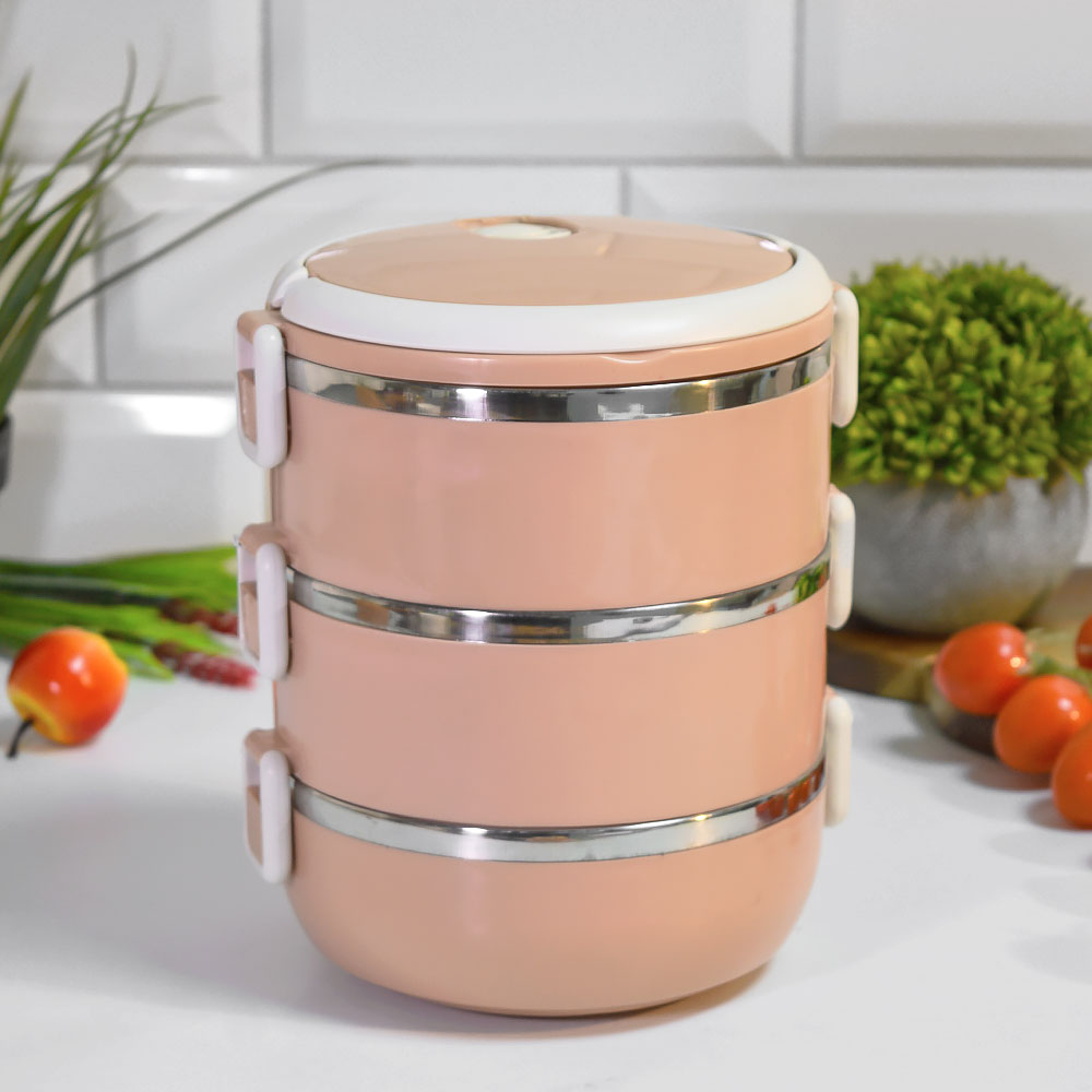 Ланч-бокс 3 отделения 2,1л нерж, пластик