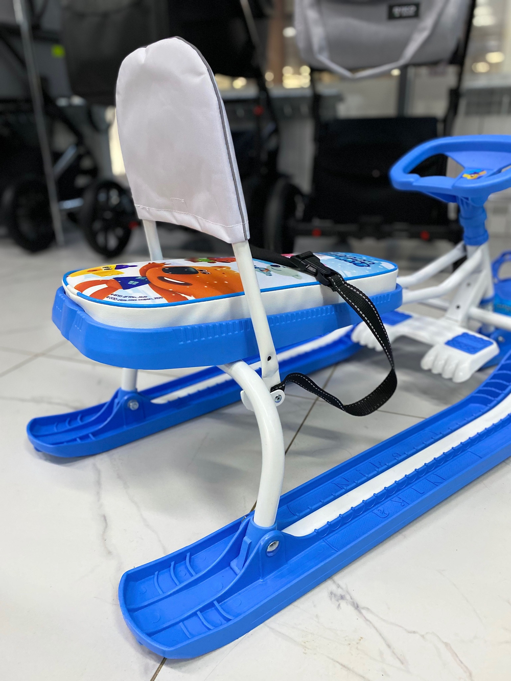 Снегокат "Тимка спорт 4-1" «Ми-ми-мишки» белый каркас (арт. ТС4-1/ММ1)