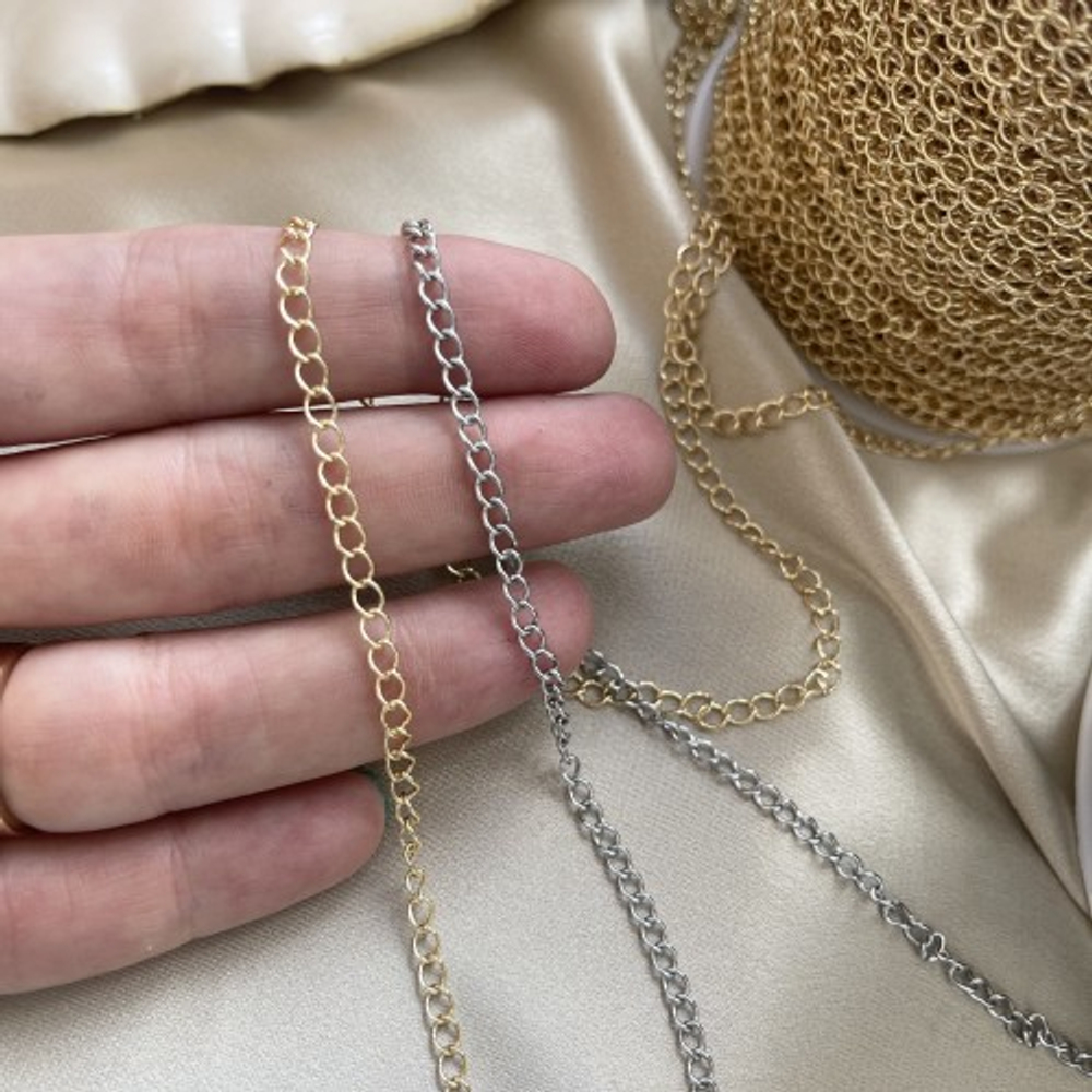 1627-з Цепь "Лиссабон" 3мм, позолота